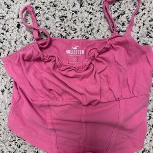 Hollister Pink Ruffle Crop Top